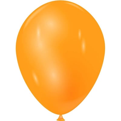 60362 ballon orange metallique latex naturel biodegradable francais 30cm