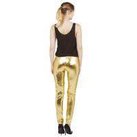 60716 taille s m pantalon legging dore or metallique disco costume