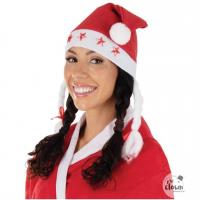 61045 bonnet de noel adulte lumineux avec etoiles