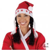 61045 bonnet de noel adulte lumineux etoiles