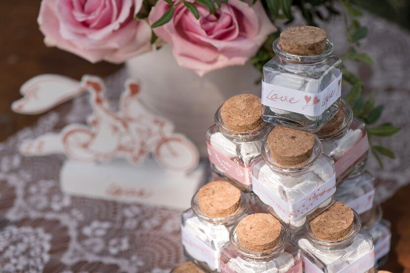 6161 confection de dragee pot en verre mariage champetre