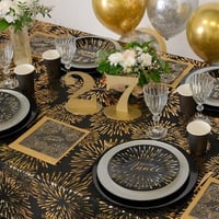 6184 magasin decoration de table nouvel an chiffre bois dore or metal