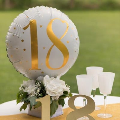6184 magasin decoration pas de calais anniversaire centre de table en bois 18ans dore or metal