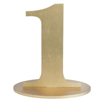 6184 magasin pas de calais anniversaire centre de table bois chiffre 1 dore or metal