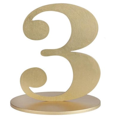 6184 magasin pas de calais anniversaire centre de table bois chiffre 3 dore or metal