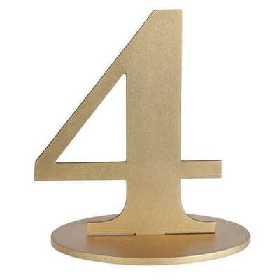 6184 magasin pas de calais anniversaire centre de table bois chiffre 4 dore or metal