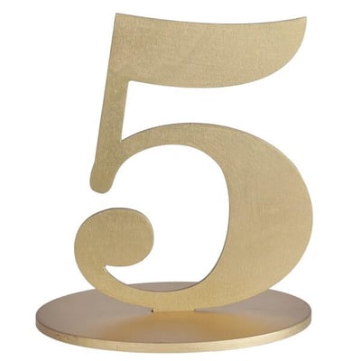 6184 magasin pas de calais anniversaire centre de table bois chiffre 5 dore or metal