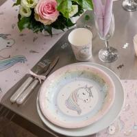 6243 decoration serviette de table anniversaire licorne rose