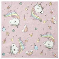 6243 serviette de table anniversaire licorne rose