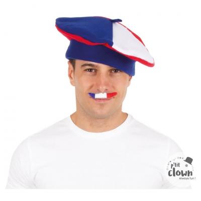 62530 accessoire de deguisement france moustache tricolore bleu blanc et rouge