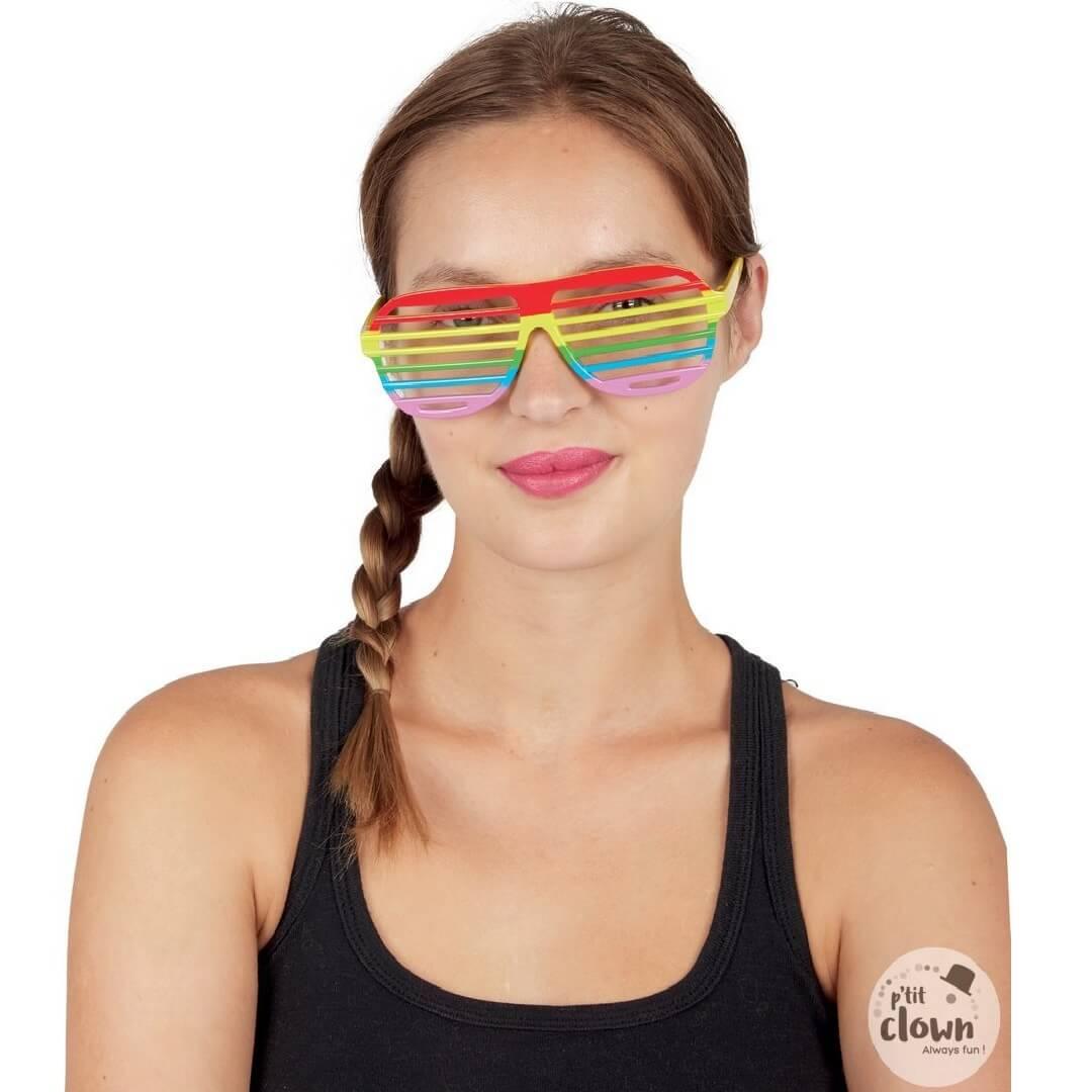 62838 lunettes barreaux arc en ciel multicolore