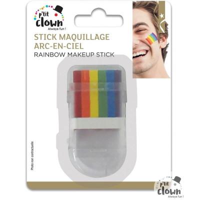 63002 stick maquillage arc en ciel multicolore gay pride