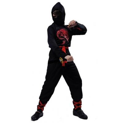Costume Ninja noir et rouge REF/66272 (Déguisement enfant mixte 5 à 6 ans)
