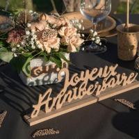 6644 centre de table lettre bois naturelle anniversaire