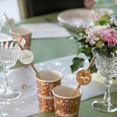6648 gobelet joyeux anniversaire rose gold metallise carton