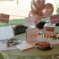 6653 decoration banderole fanion joyeux anniversaire rose gold et blanc