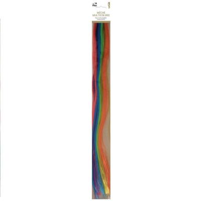 66635 accessoire de deguisement cheveux meches multicolore a clipser