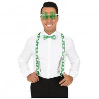 66636 accessoire deguisement fete st patrick bretelles lunettes noeud papillon