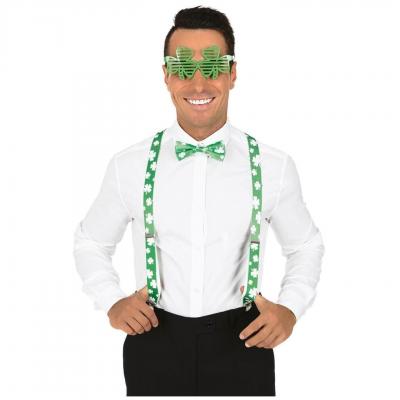 1 Pack: Bretelles, noeud papillon et lunettes REF/66636 (Accessoire déguisement fête St Patrick)