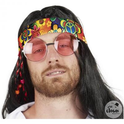 1 Bandeau pour cheveux thème Hippie/Année 60 multicolore REF/66669 Accessoire de déguisement