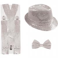 66680 set accessoire de deguisement disco argent annee 80