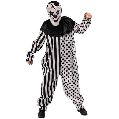 66759 magasin pas de calais halloween costume adulte clown arlequin horreur blanc et noir halloween