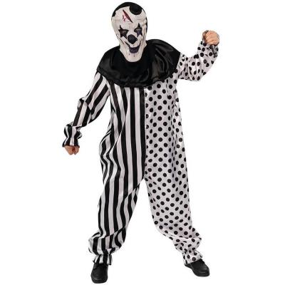 66759 taille l xl costume adulte clown arlequin horreur blanc et noir halloween copie