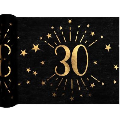 6787 chemin de table anniversaire 30ans noir et dore or