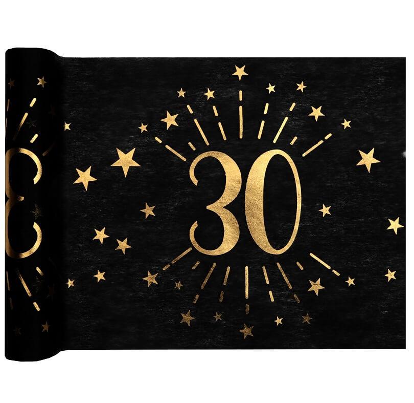 6787 chemin de table anniversaire 30ans noir et dore or