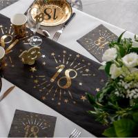 6787 decoration de table anniversaire 18ans noir et dore or