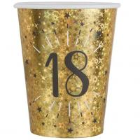 6788 gobelet carton anniversaire dore or metallique noir