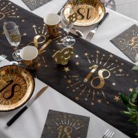 6790 serviette de table papier anniversaire 18ans noir dore or metallise