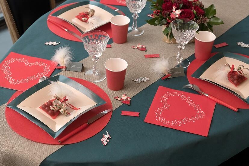 6805 decoration de table nappe airlaid bleu canard 10m