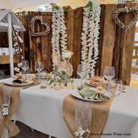 6805 decoration de table nappe blanche nature champetre