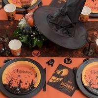 6805 decoration de table orange halloween rouleau nappe airlaid 10m