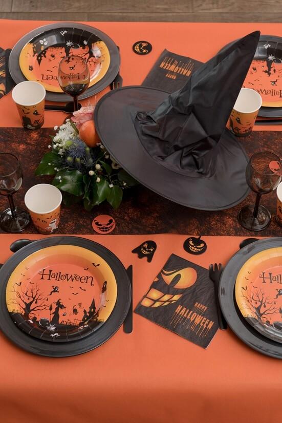 6805 decoration de table orange halloween rouleau nappe airlaid 10m