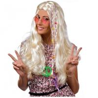 68651 perruque blonde cheveux lisses adulte pour femme hippie