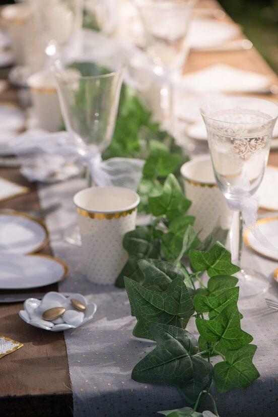6893 decoration de table mariage guirlande de lierre verte