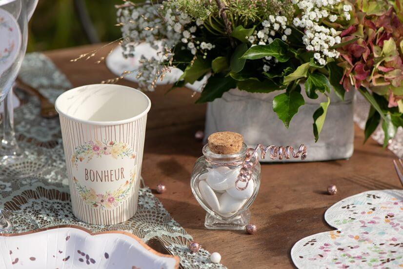 6929 contenant pot en verre coeur transparent confection de dragees