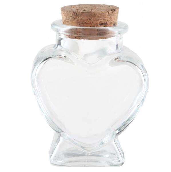 6929 contenant pot en verre coeur transparent dragee