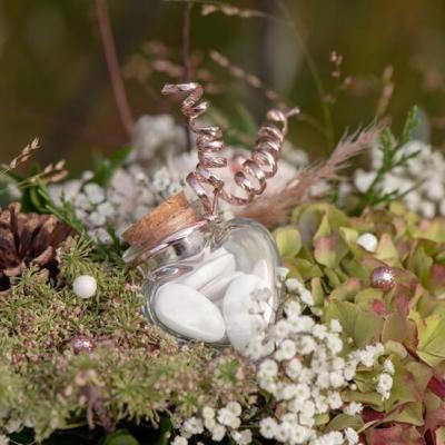 6929 contenant pot en verre coeur transparent dragee