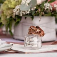 6935 contenant pot carre mariage just married rose gold verre et liege