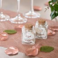 6935 decoration contenant pot carre mariage just married rose gold verre et liege