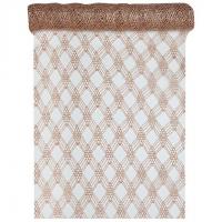 7010 chemin de table elegant dentelle lurex rose gold