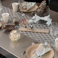 7010 sublime chemin de table lurex dentelle argent