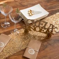 7035 decoration chemin de table sequins dore or