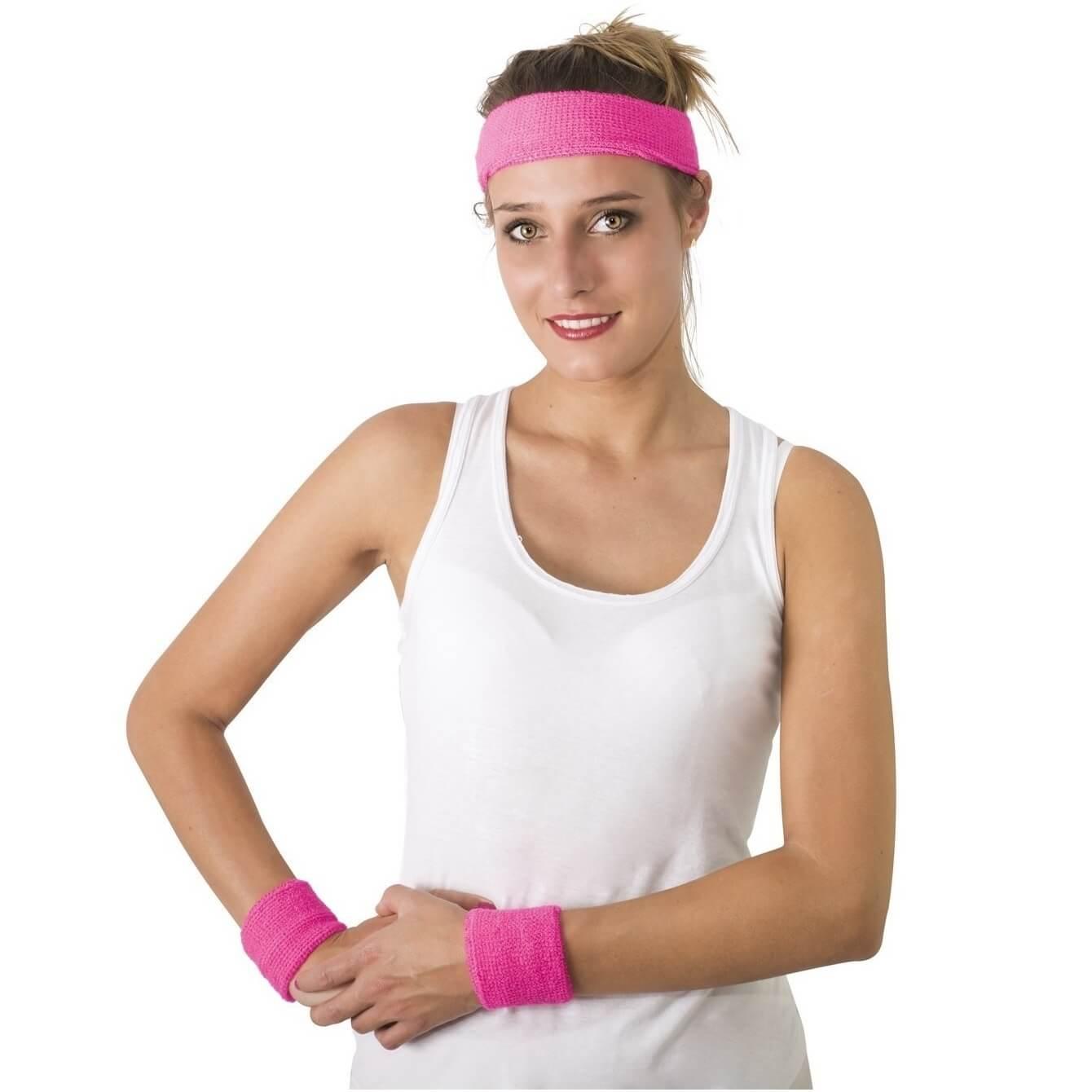70522 accessoire deguisement bandeau poignee eponge rose fluo