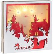Décoration de Noël avec cadre lumineux père Noël et Cerf 25cm (x1) REF/7067