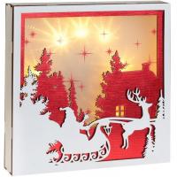 7067 decoration de noel avec cadre lumineux en bois