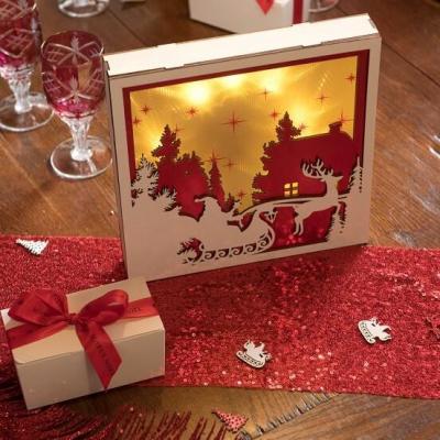 7067 decoration de noel avec cadre lumineux en bois
